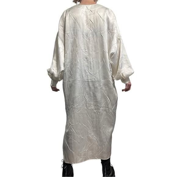 Esteban Cortazar Winter White Crinkled Satin Tunic size FR 34 Designer - Picture 7 of 13